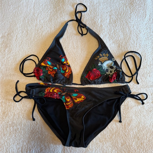 Target Other - Target Black Bikini with Butterfly and Skull Design